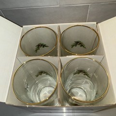 Vintage Spode Christmas Tree Set of 4 Highball Glasses Holiday Tableware