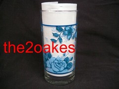 1 Corelle BLUE VELVET 6″ Glass Ware Tumbler Iced Tea 16 oz Drink