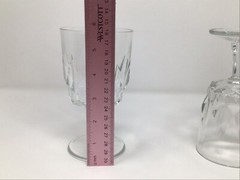Arcoroc France Crystal Wine Goblets Set of 2 Glasses Artic Pattern Vintage MCM