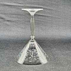 Pier 1 Eliza Crystal Martini Glass – Etched Leaves 6 7/8″ H Retired Excellent