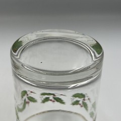 Holly Holiday Barware DOF Vintage – Gold Rim – 4-1/8 in 12 oz