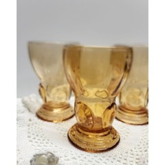 Moondrops New Martinsville Viking Glass Amber Tumblers Vintage Glasses