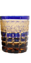 Whiskey Crystal Glass Tumbler Hand Cut To Clear Edo Kiriko Glass 9oz/250ml Green