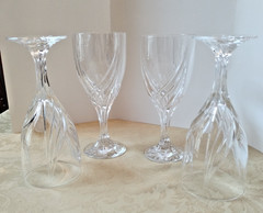 Lenox Debut Crystal Feather Cut 7×3/4 Wine Glasses Set Of 4 New
