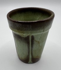 Vintage FRANKOMA Pottery – VTG Prairie Green Juice Cup -90C