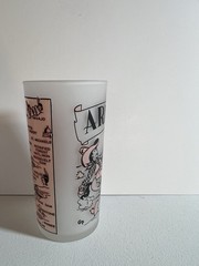 Hazel Atlas VTG Arizona Souvenir Glass 5” Pink Frosted Mid Century Western