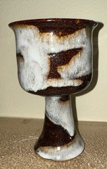 Vintage 1981 Artist Signed Thrown Pottery Goblets Set Of 4