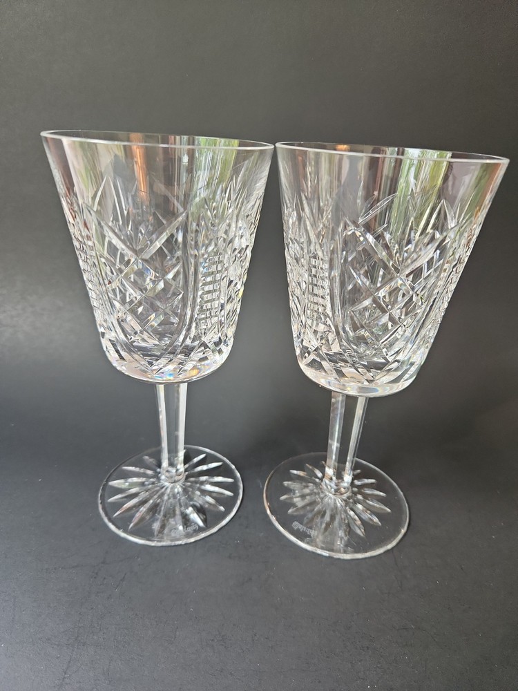 Waterford Crystal «Clare» Water or Wine Goblets 6 7/8″ Set of 2