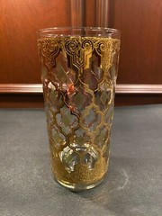 Culver Valencia 22k Gold Ice Bucket, Flat Tumblers & Small Fruit Dessert Bowls