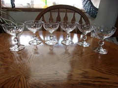 Champagne 4 5/8″ Morgantown Sherbet Cut Knob Stem 7689-3 Crystal – Set of 6