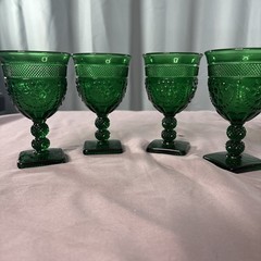 LG Wright Moon & Star Cordial Glass Green 4 Avail. selling as a set