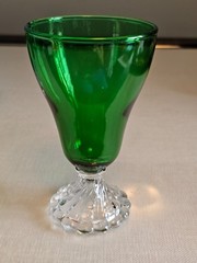 4 Vintage Anchor Hocking Forest Green Burple Boopie Bubble Water Goblet 6″