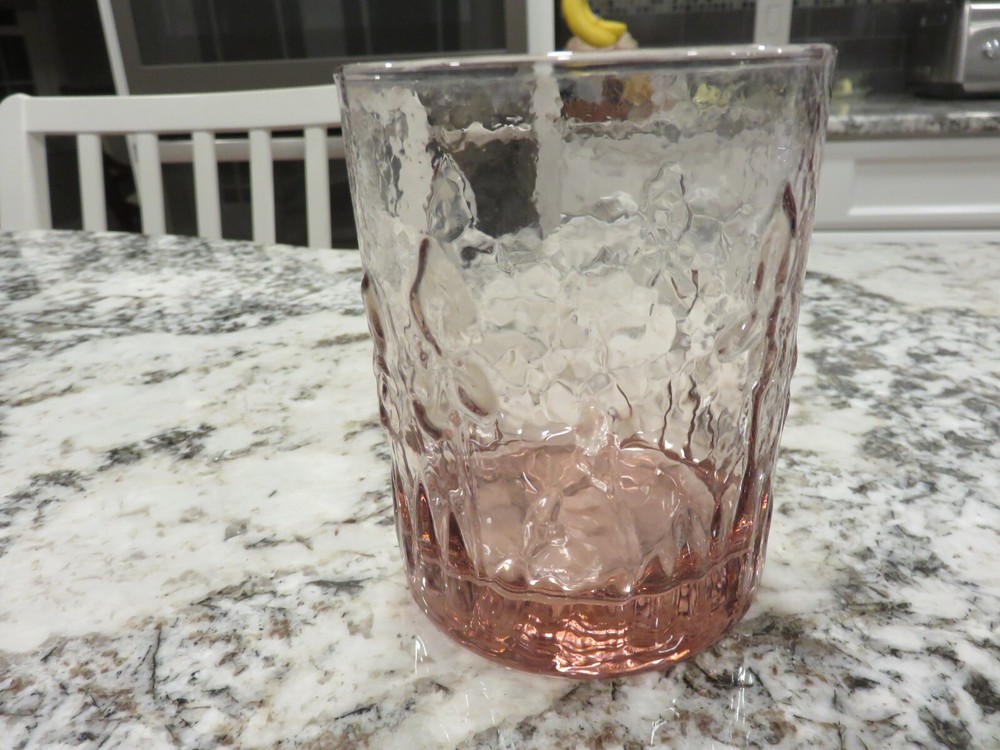 Vintage Libbey Iris Pattern RARE Pink Double Old Fashioned Glass 4″ Tumbler EUC