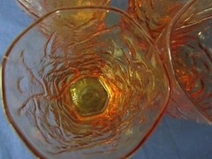 Set of four Morgantown Topaz Driftwood Crinkle Tumblers LOT A 25