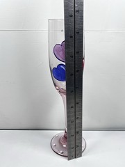 Vintage Hand paint 8.75” Champagne Flute Light Pink/Purple Tint