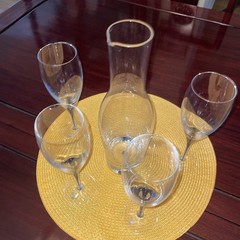 Orrefors – Intermezzo Blue Bubble 4 Wine Glass & Carafe Set – Lagerbielke Sweden
