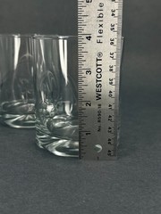2 Libbey Crisa Impressions Double Old Fashioned Pinched Side Thumbprint Glasses