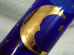 4 Culver Cobalt Blue 6 Inch Glasses Celestial Gold Stars & Moon With Stars Read
