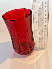 4 Cristal D’Arques Longchamp Ruby Water Goblet Set Crystal Red Etch Goblets