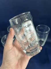 Set of 6 Libbey Chivalry Clear Flat Iced Tea Glasses 12oz Wood Grain