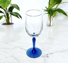 Lenox Crystal Cobalt Blue Stemmed Dual Swag Draped Gold Rim 10 OZ Wine Glass NEW