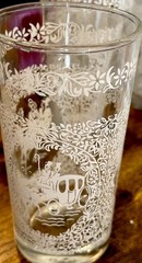 1950’s Hazel-Atlas Monticello 22oz Glass White Horse & Carriage.