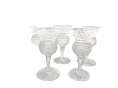 EDINBURGH CRYSTAL THISTLE CORDIAL GLASSES SET 5 w 2 SET AVAIL VTG ACID ETCH MARK