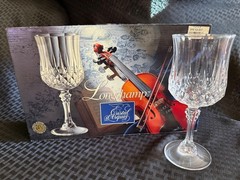 Longchamp Crystal d’Arques 24% Lead Crystal Wine Glasses 5.75 oz Set Of 4