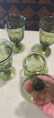 Noritake Provincial Moss Green IcedTea Goblets 6.25” Vintage Set of 4 EUC