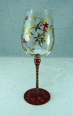 Pier 1 Crystal GOLD LEAF Hand-Painted Water Goblet(s)