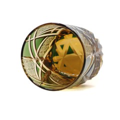 Whiskey Glasses Japanese Style Kiriko Hand Cut Crystal Glass Tumbler Green
