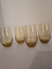 Anchor Hocking Regal Amber Honey Gold Tumbler featuring distinct twist Set 4