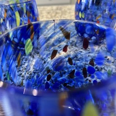(4) MURANO Hand-blown Confetti Zecchin Tumblers Made In Italy Art Glass
