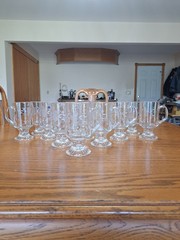 Princess House Etched Vintage Heritage Irish Coffee Mugs Glasses Set Of 12