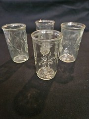 Vintage Anchor Hawking Juice/Jelly Glasses 50th Anniv. Star Burst Set of 4 – B67