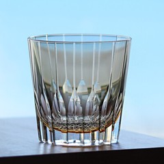 Vintage Hand Cut 11oz Gray Crystal Whiskey Glasses Tumbler Edo Kiriko Drinkware