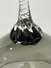 Vintage Sasaki Cocktail Glasses Smoky Gray with Twist Stem Set of Eight