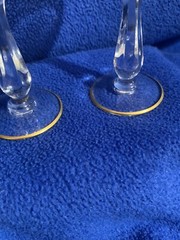 Glastonbury Lotus Brocade Gold Etched Cordial Glass 4 1/2″ Set of 2 Near Mint