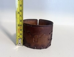 5 Vintage Libbey BAMCO Tooled Leather Western Cowboy Steer Barware Sleeves