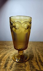 4 Vtg St Genevieve Amber By Bartlett Collins Iced Tea/Water 6¼» Glasses