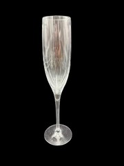 Crystal Champagne Flutes Glasses Vertical Cut Footed Long Stem Elegant Set of 4