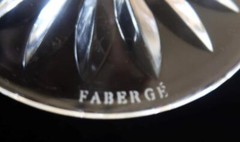 Faberge Crystal LAUSANNE Wine Hock, Cut to Clear Panels Sky Blue 8 3/8″ Tall