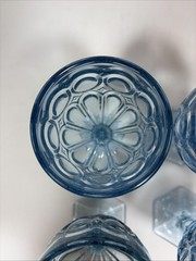 Vintage Fostoria Glass Moonstone Light Blue Wine/Juice Goblets Set of 4