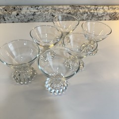 Set of 6, Anchor Hocking Berwick Boopie Champagne Sherbet Glasses Bubble 3.5”