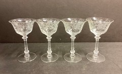 Set of 4 Heisey Orchid 5 1/2″ Liqour Cocktal #5025 4 oz. Goblets