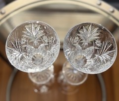 Vintage Cristal J.G. Durand France Cut Crystal Wine Glasses 9.5” Set of 2 – New