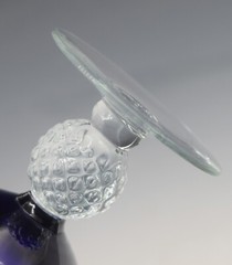 ART DECO MORGANTOWN GLASS RITZ BLUE COBALT BLUE SHERBET CHAMPAGNE 4″