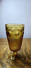 4 Vtg St Genevieve Amber By Bartlett Collins Iced Tea/Water 6¼» Glasses