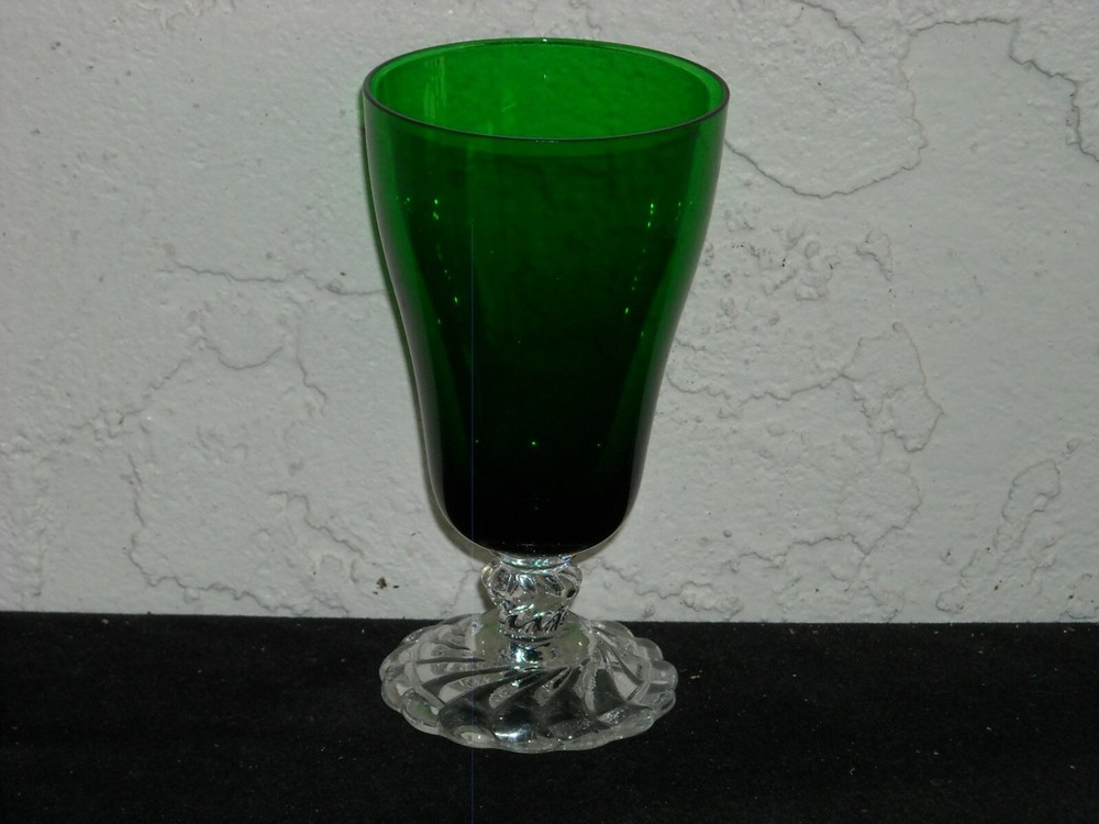 Fostoria Colonial Dame Footed Juice Tumbler Green