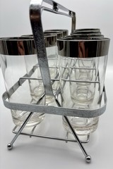 Vintage Dorothy Thorpe Retro style Water Goblet Glasses Carrier MCM Tumblers